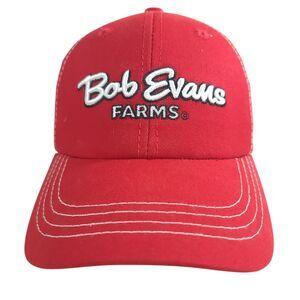 Bob Evans Farms Embroidered Red Hat Snapback Mesh Baseball Trucker Cap EUC